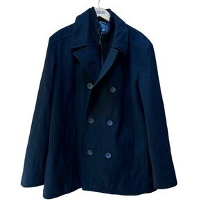Kenneth Cole Reaction Double‎ Breasted Wool Blend Peacoat